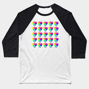 I Love Paris Wallart Pattern Baseball T-Shirt